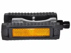 BikePartner – Pedaler 9/16 – Alu/gummi – Sort Med Refleks