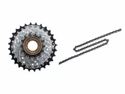 Shimano MF-TZ510 Frikrans Og Kæde – 6 Gear Frikrans 14-28 Tands Samt HG40 Kæde