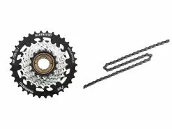 Shimano MF-TZ510 Frikrans Og Kæde – 7 Gear Frikrans 14-34 Tands Samt HG40 Kæde