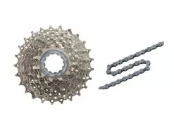 Shimano Alivio Kassette Og Kæde – 9 Gear Kassette 11-34 Tands Samt HG53 Kæde