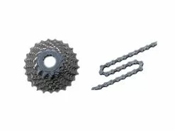 Shimano Sora/Tiagra Kassette Og Kæde – 9 Gear Kassette 14-25 Tands Samt HG53 Kæde (Bundle)