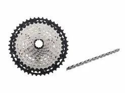 Shimano XT Kassette Og Kæde – 12 Gear Kassette 10-45 Tands Samt M8100 Kæde (Bundle)