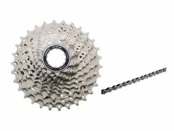 Shimano 105 Kassette Og Kæde – 11 Gear Kassette 11-32 Tands Samt HG601 Kæde (Bundle)