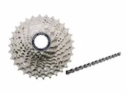 Shimano 105 Kassette Og Kæde – 11 Gear Kassette 12-25 Tands Samt HG601 Kæde (Bundle)