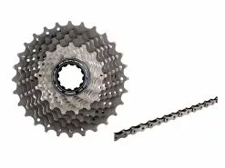 Shimano Dura Ace Kassette Og Kæde – 11 Gear Kassette 11-25 Tands Samt HG901 Kæde (Bundle)