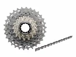 Shimano Dura Ace Kassette Og Kæde – 12 Gear Kassette 11-30 Tands Samt M9100 Kæde (Bundle)