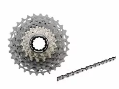 Shimano Dura Ace Kassette Og Kæde – 12 Gear Kassette 11-34 Tands Samt M9100 Kæde (Bundle)